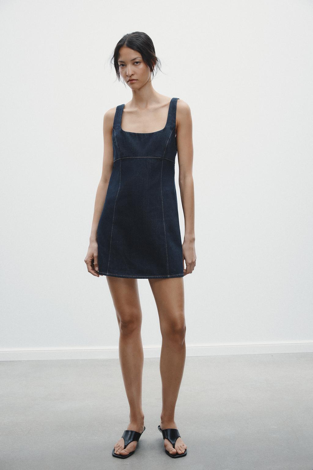 

Джинсовое платье trf ZARA, цвет Dark indigo