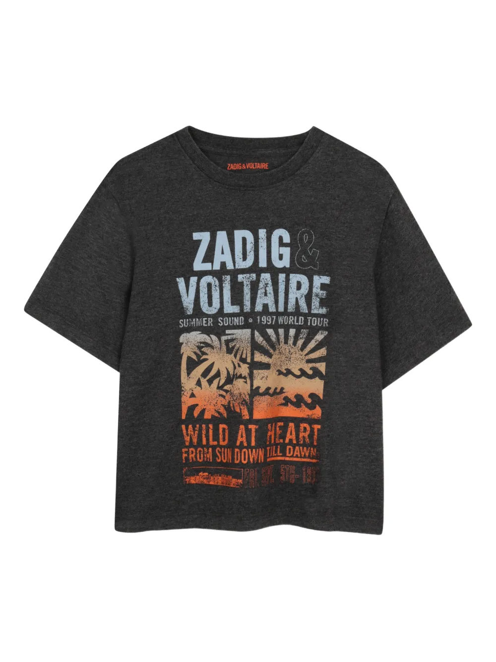 

Футболка с принтом Zadig & Voltaire Kids, серый
