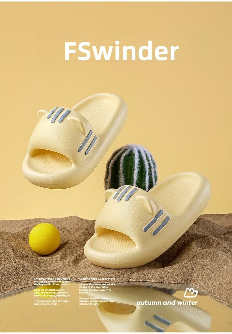 FSwinder Cat Slides- летние милые тапочки с мультяшными котиками, нескользящие, с открытым носком и легкой подошвой, повседневные, унисекс, пляжные, розовый — фото 4
