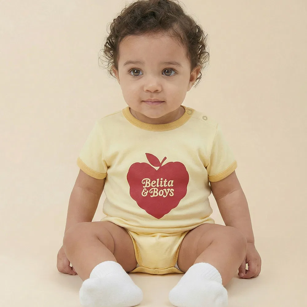 Детский комбинезон с коротким рукавом Baby Bubble Apple тёмно-жёлтый от Belita&Boys