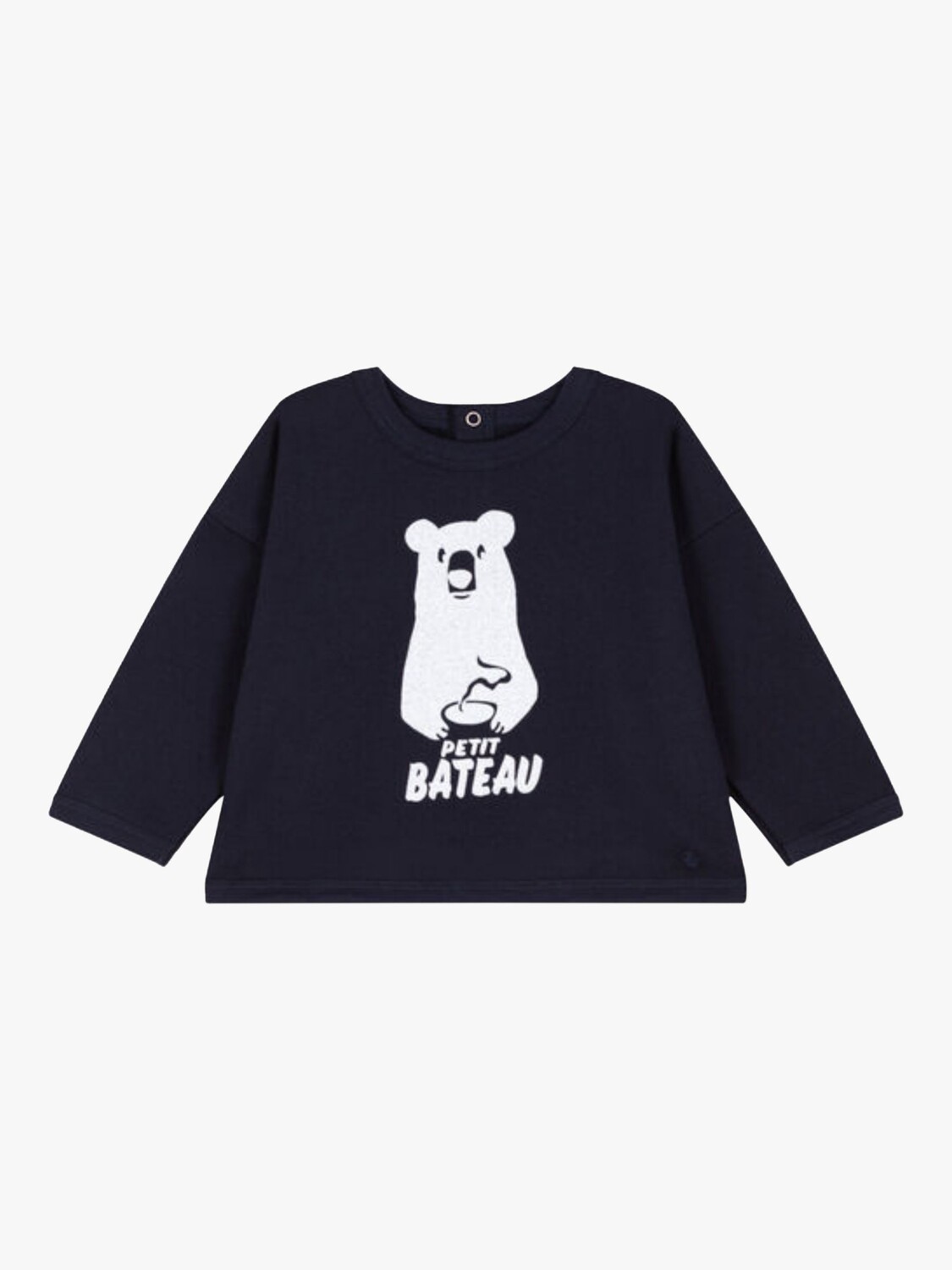 

Флисовая толстовка с детским узором Petit Bateau, дым