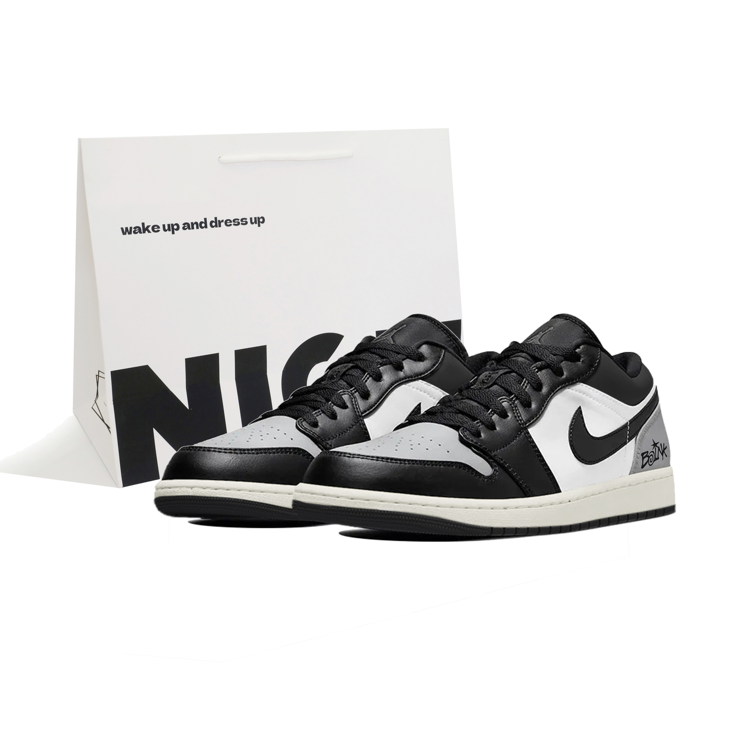 

Jordan Кроссовки Air 1 Shadow Black Gray Abrasion Resistant Low top Vintage Basketball Unisex Gray Black