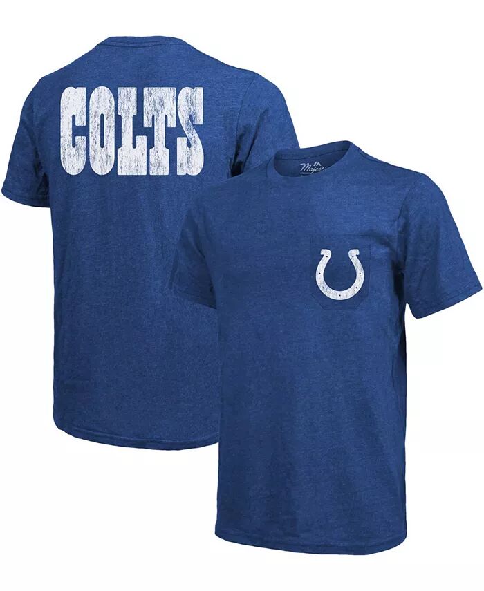 

Футболка Indianapolis Colts Tri-Blend Pocket - Heathered Royal Majestic
