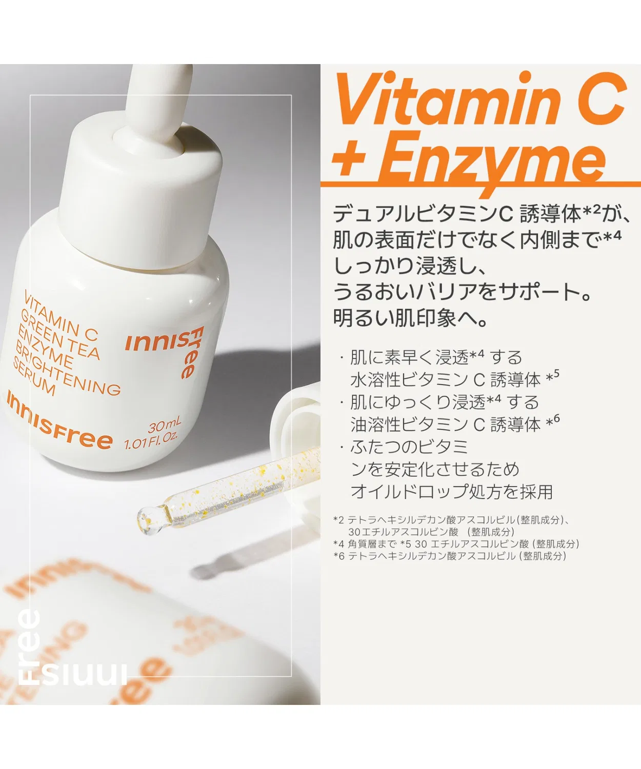 Сыворотка Innisfree — Bright с витамином C и ферментом зелёного чая, 30 мл — фото 3