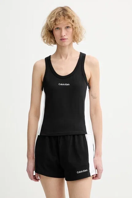 Топ без рукавов хлопковый Calvin Klein, черный