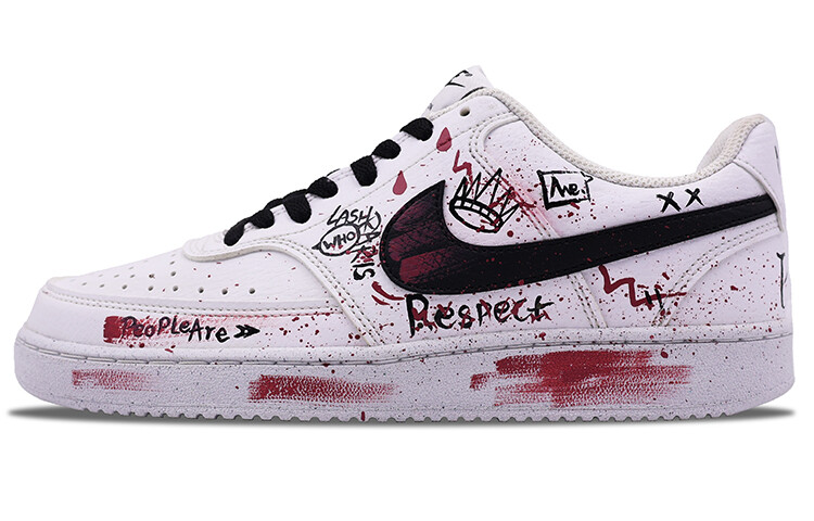 

Кроссовки Nike Court Vision 1 Skateboarding Shoes Men Low-top White/Black/Red, темно-красный/белый/черный