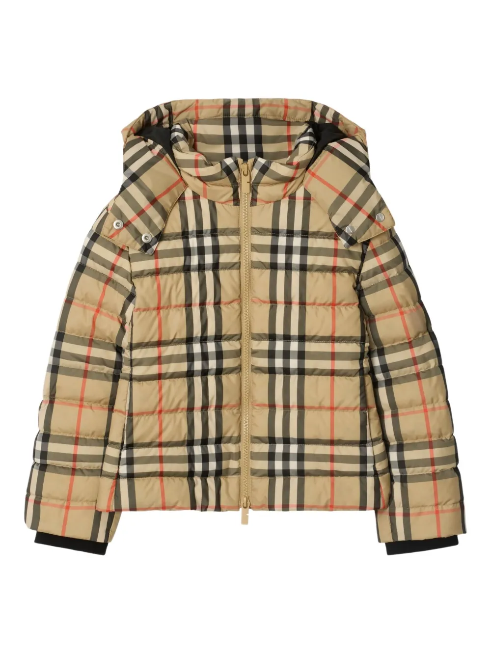 

Клетчатая куртка с капюшоном BURBERRY KIDS, нейтральный