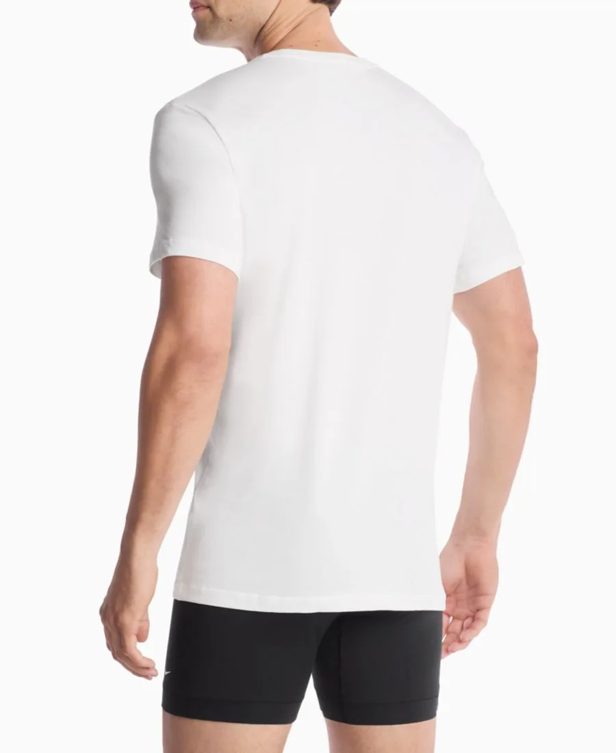 Мужские хлопковые эластичные майки с круглым вырезом Dri-FIT Essential, комплект из 2 штук Nike, белый — фото 4