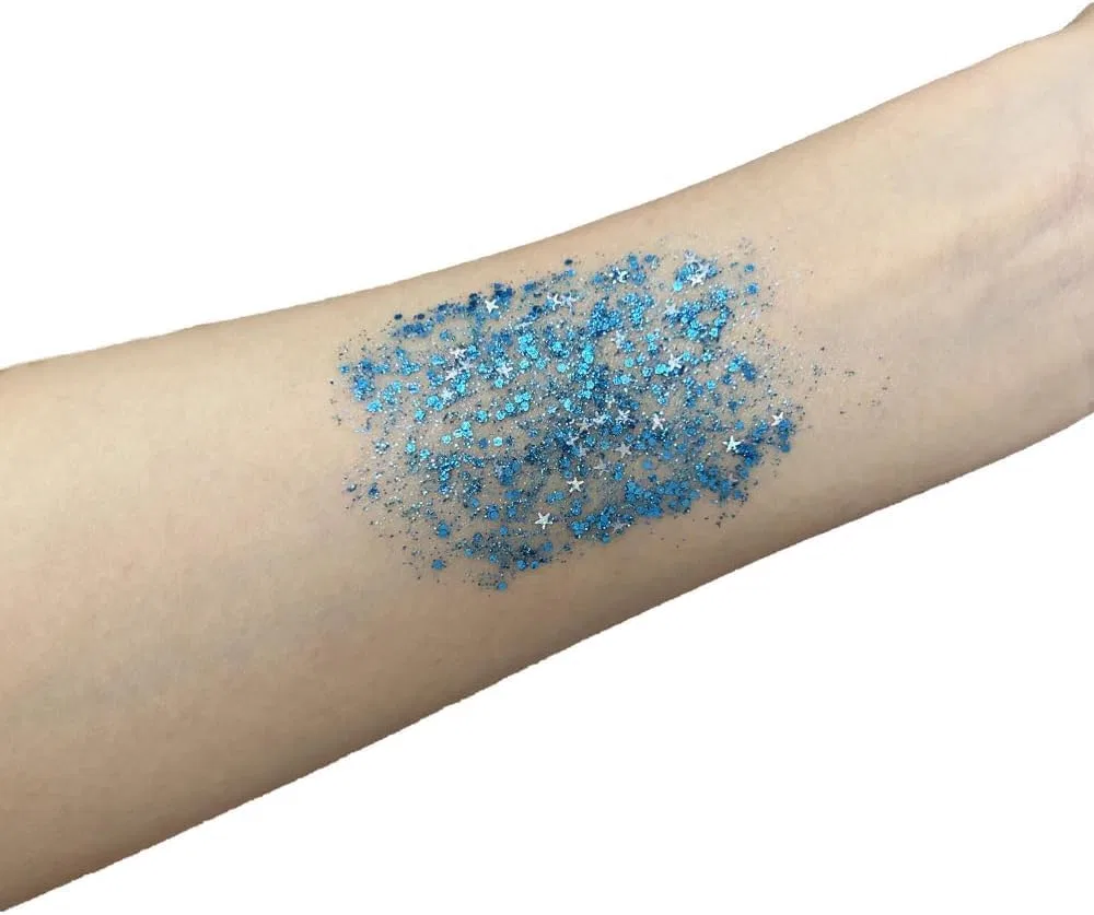 Синий глиттер-карандаш для лица и тела «Rotating Mermaid Face Glitter Pen» от Go Ho Go Ho, 06# Blue Body Glitter Stick — фото 3