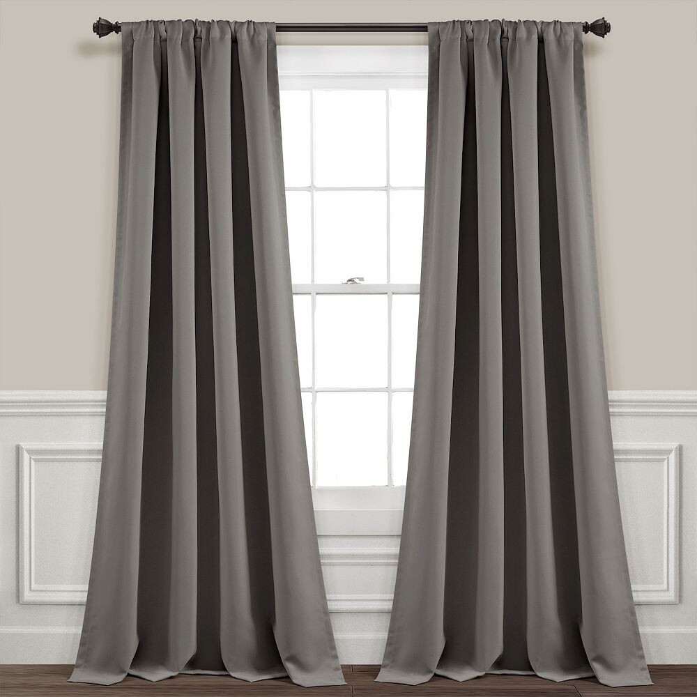 

Набор изолированных 100% затемняющих оконных штор Lush Decor, цвет Dark Gray
