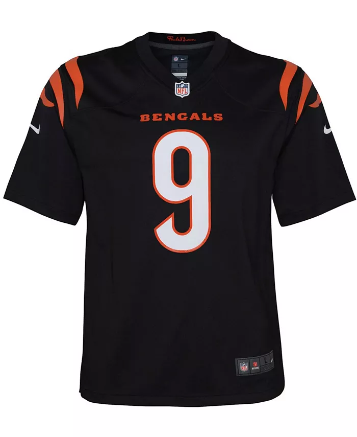 Джерси для игры Cincinnati Bengals Joe Burrow для старших мальчиков и девочек Nike, оранжевый — фото 4