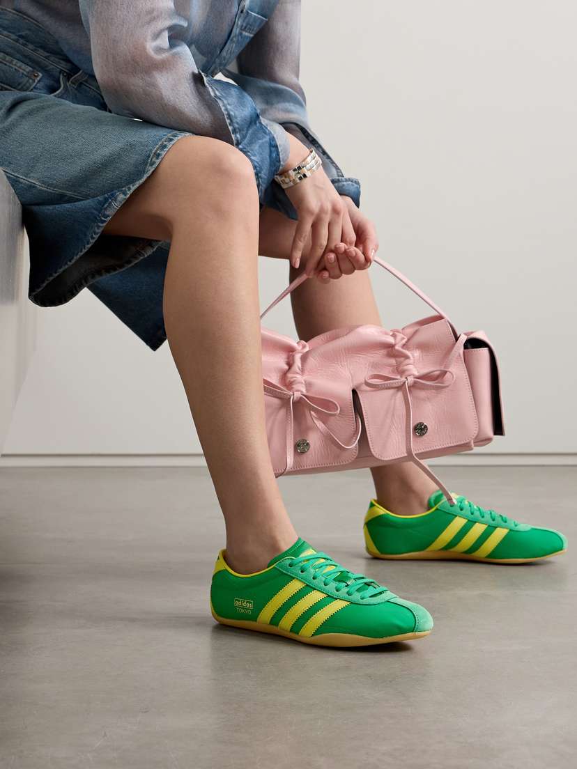 Кроссовки Tokyo из кожи и замши с сетчатой отделкой Adidas Originals, зеленый — фото 2