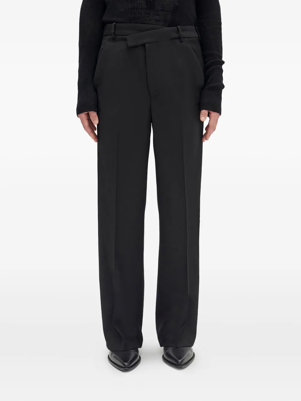 

Брюки из шерсти с запахом Ann Demeulemeester, черный
