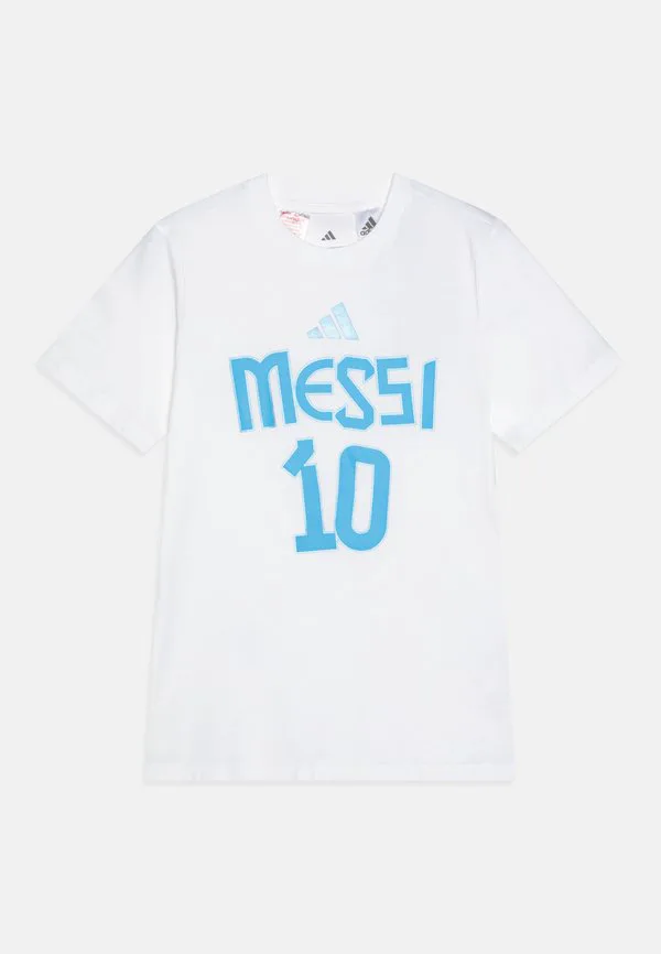 Детская футболка с графическим изображением имени и номера месси. Adidas Performance, White