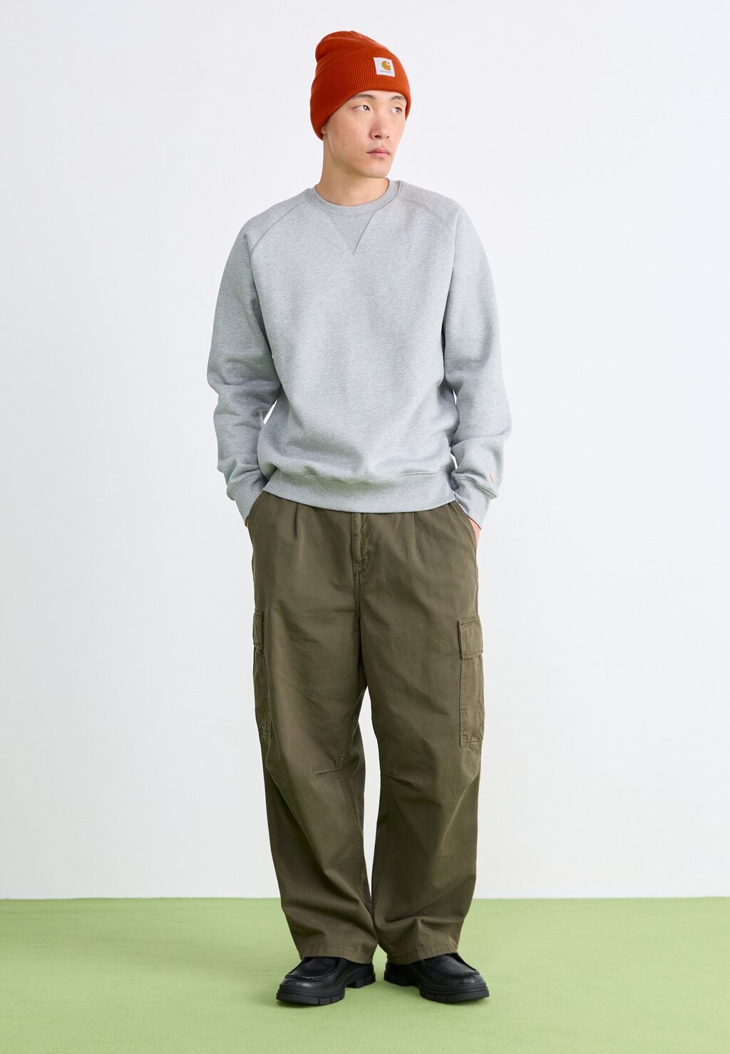 

Толстовка с капюшоном CHASE Carhartt WIP, цвет Grey Heather/Gold