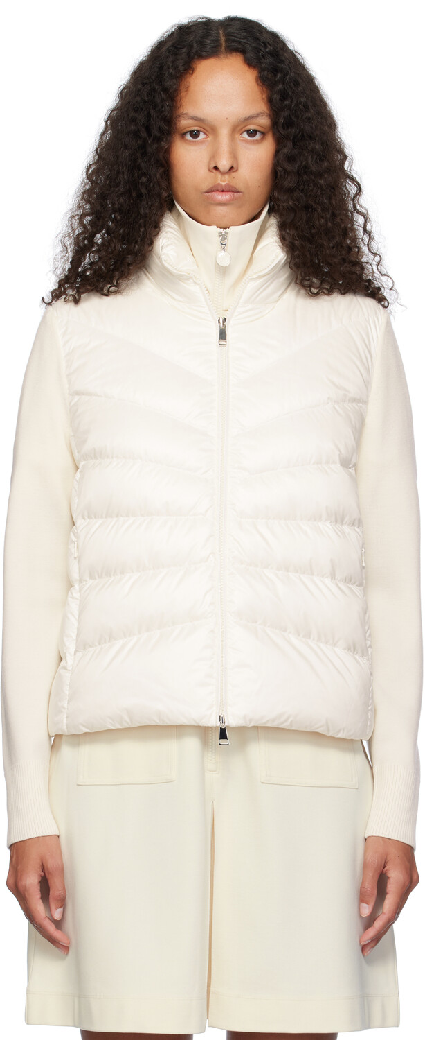 

Кардиган с набивкой из шерсти и пуха цвета «Off-White» Moncler