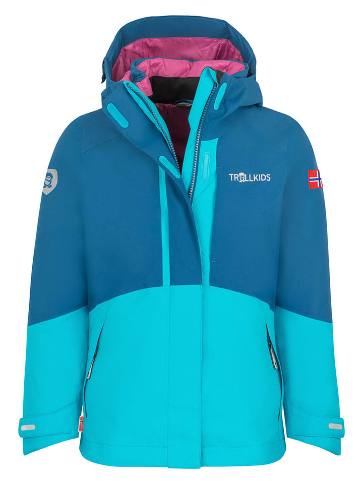 

Функциональная куртка 3 в 1 Сканден бирюзового цвета Trollkids
