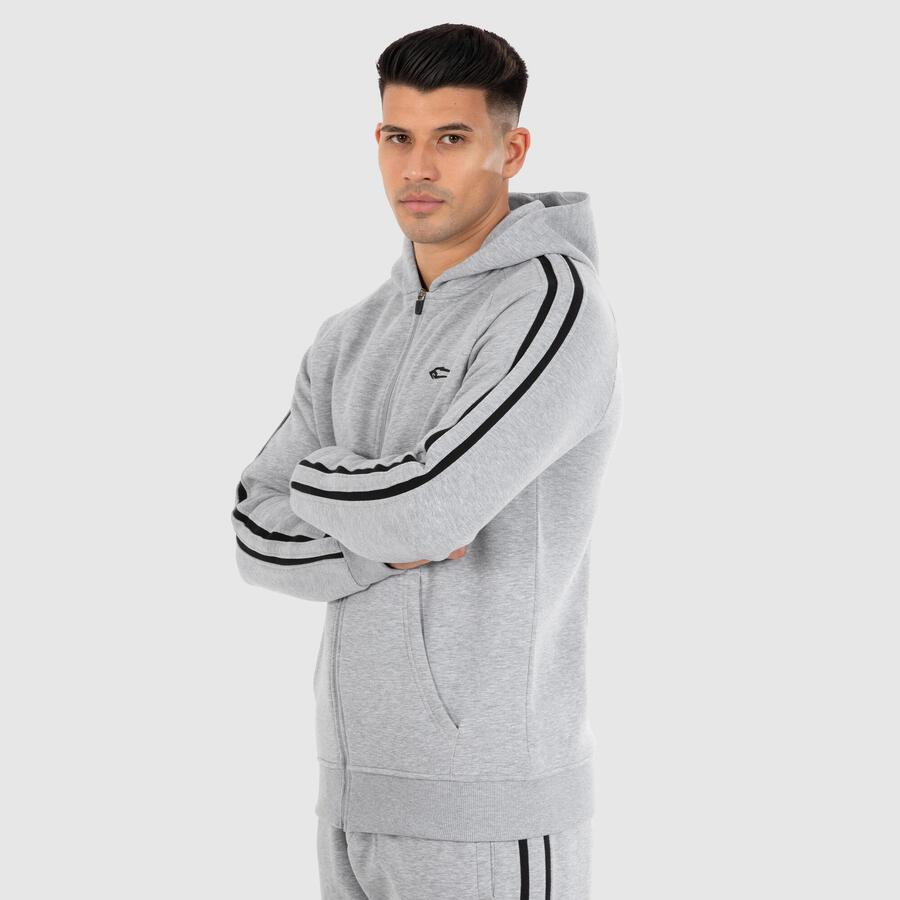 

SMILODOX Мужская толстовка с капюшоном на молнии Miran Grey Melange