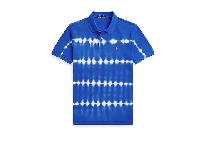 Футболка поло из хлопкового меха с узелковым окрашиванием Polo Ralph Lauren Kids, Pacific Royal