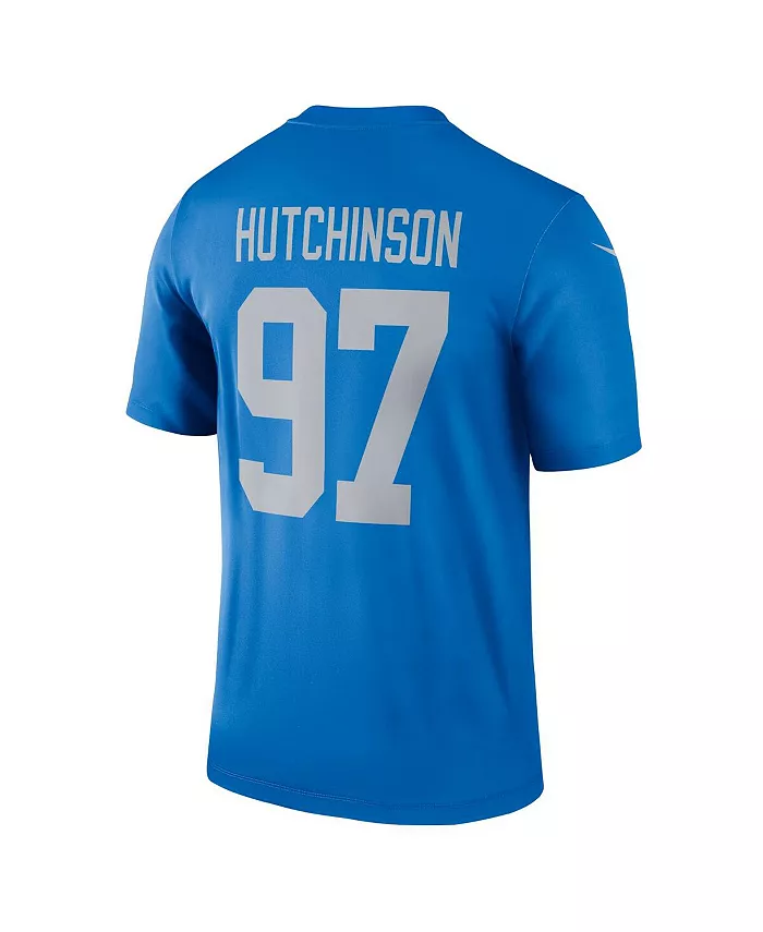 Мужская футболка для тренировок Aidan Hutchinson синяя Detroit Lions Alternate Legend Player Performance Top Nike — фото 2
