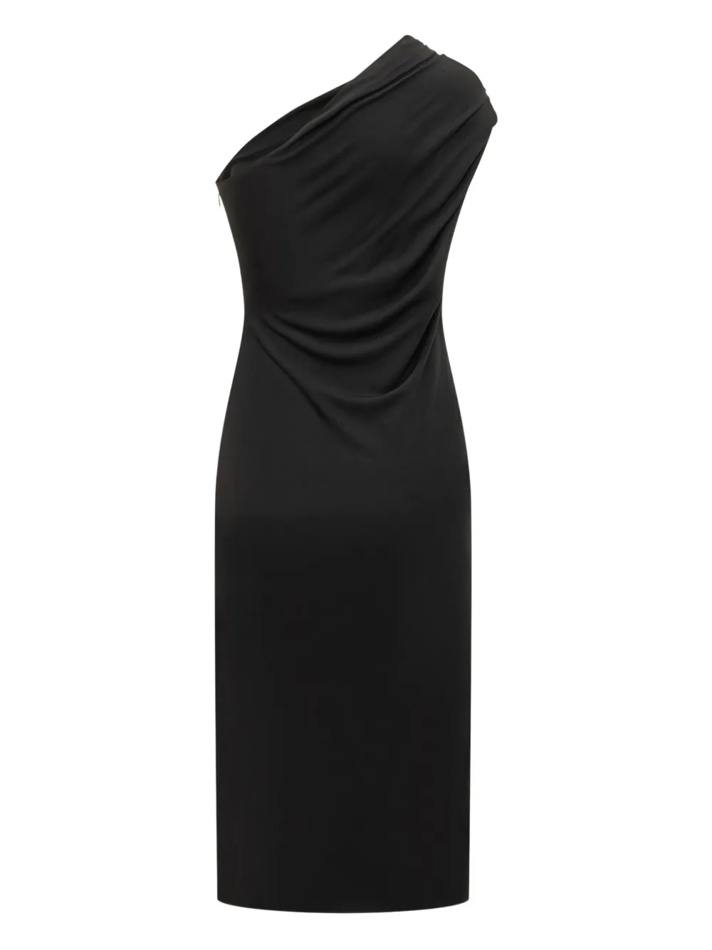 

Платье миди на одно плечо с декором TOM FORD, черный