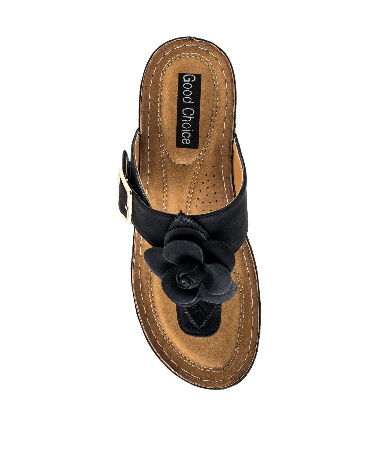 Женские босоножки на танкетке Flora GC Shoes, черный — фото 4