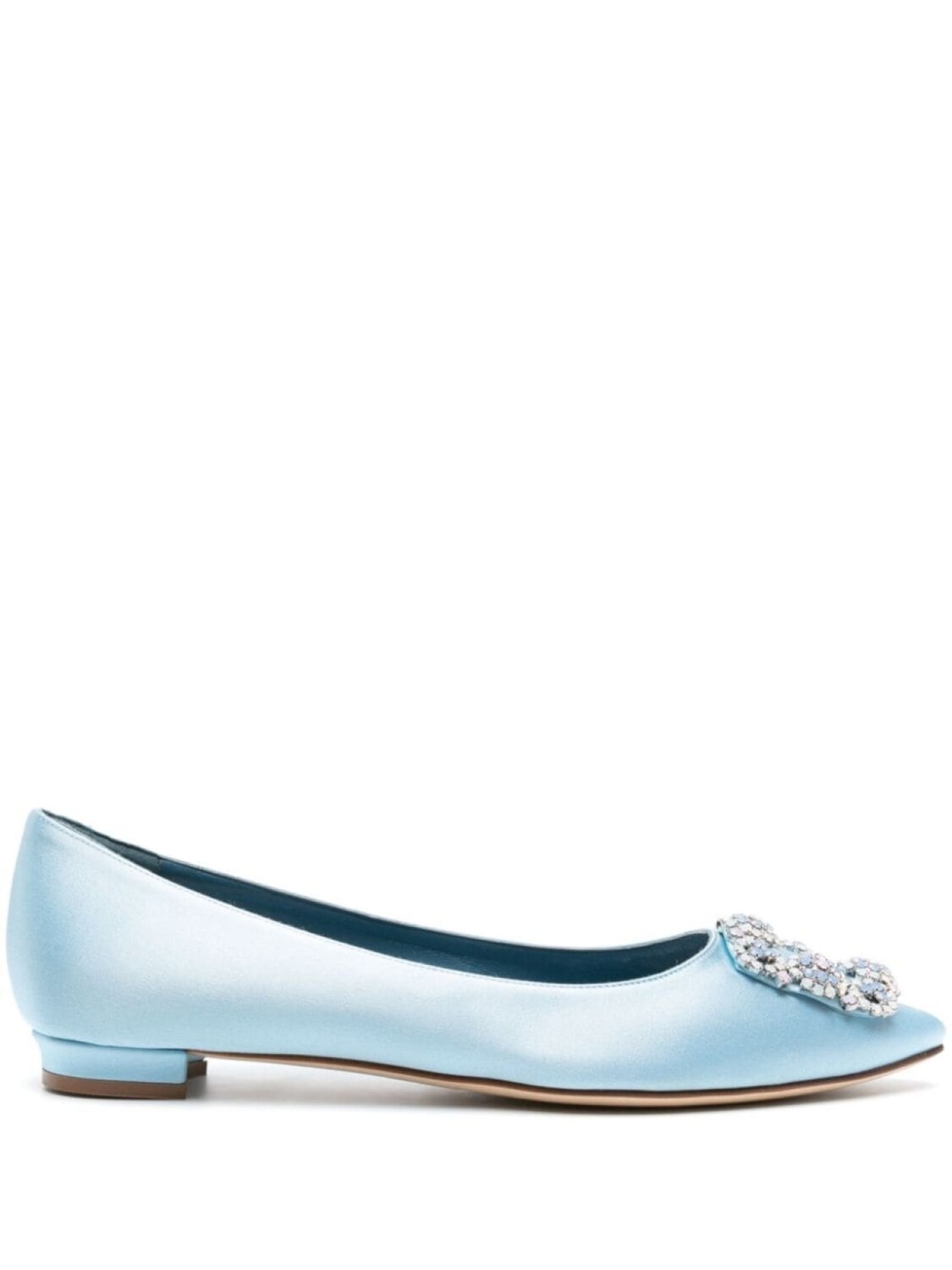 

Manolo Blahnik атласные балетки Hangisiflat, синий
