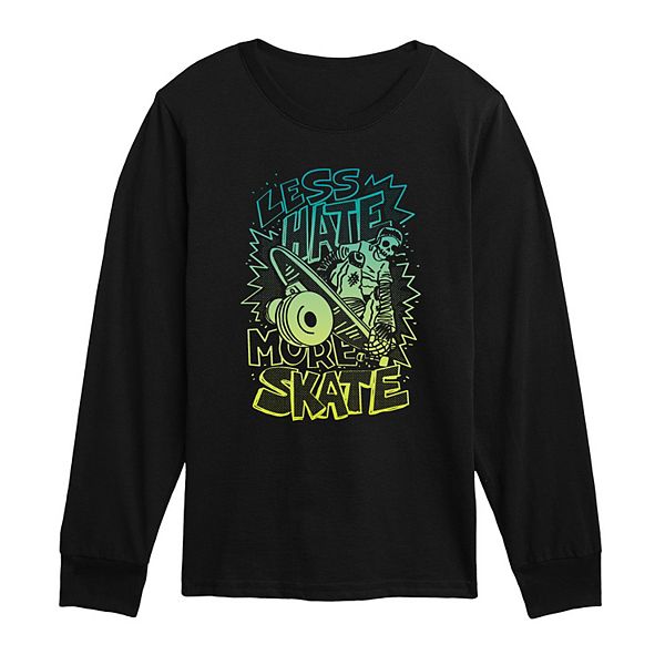 

Футболка с принтом Boys 8-20 less hate more skate Licensed Character, Black