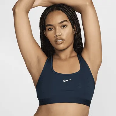 

Спортивный бюстгальтер Nike Swoosh Light Support, цвет Armory Navy/White