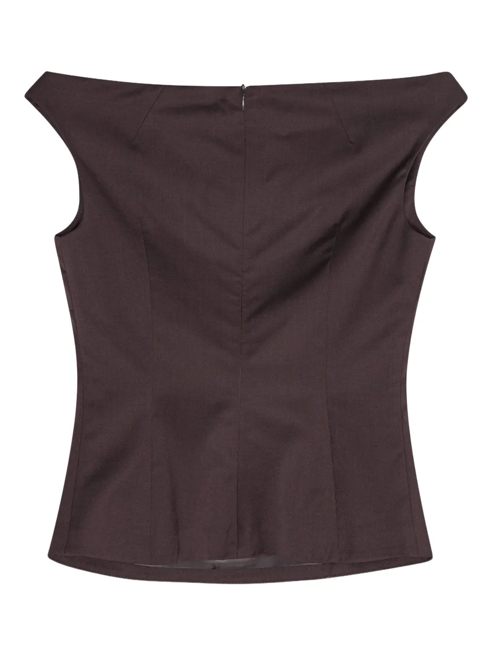 

Топ из смесовой шерсти с открытыми плечами REMAIN, коричневый