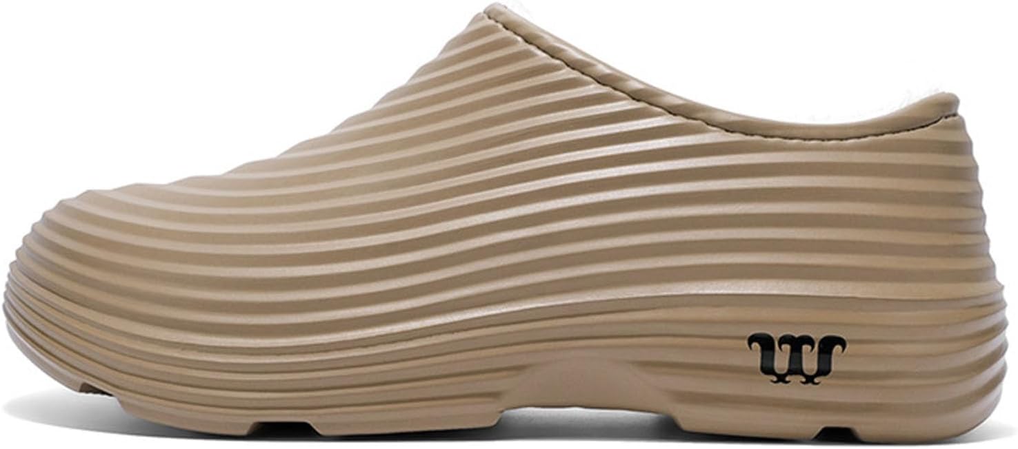 

Меховые сабо для женщин и мужчин, зимние пушистые тапочки, обувь для сада без шнурков, водонепроницаемые теплые домашние тапочки для женщин и мужчин, для дома и улицы, мюли с закрытым носком, слайд-тапочки Generic, хаки