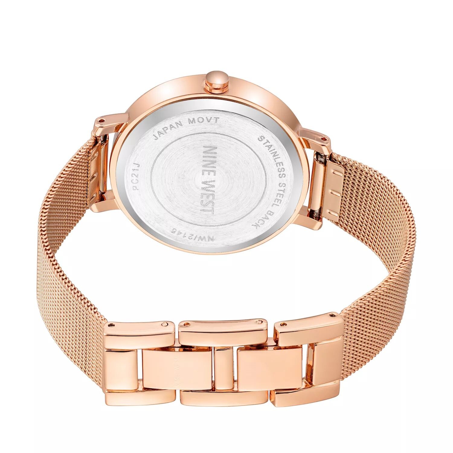 

Женские часы с сетчатым браслетом оттенка розового золота Nine West