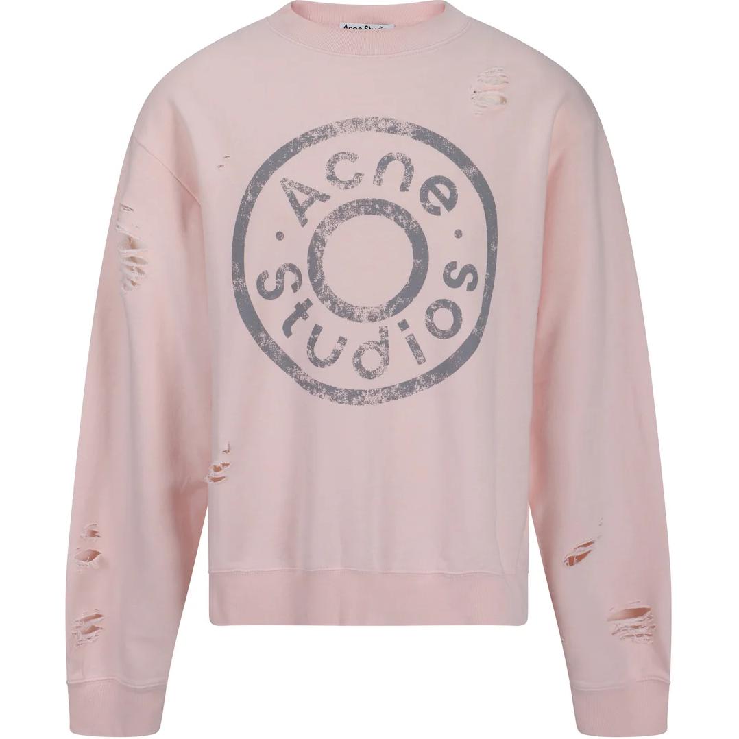 

Толстовка с принтом состаренного логотипа Acne Studios, розовый