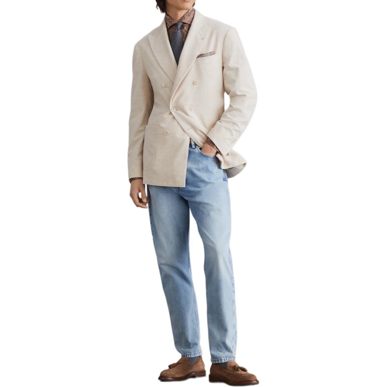 Куртка SS24 Business Suit мужская светлый Brunello Cucinelli, светло-коричневый — фото 3