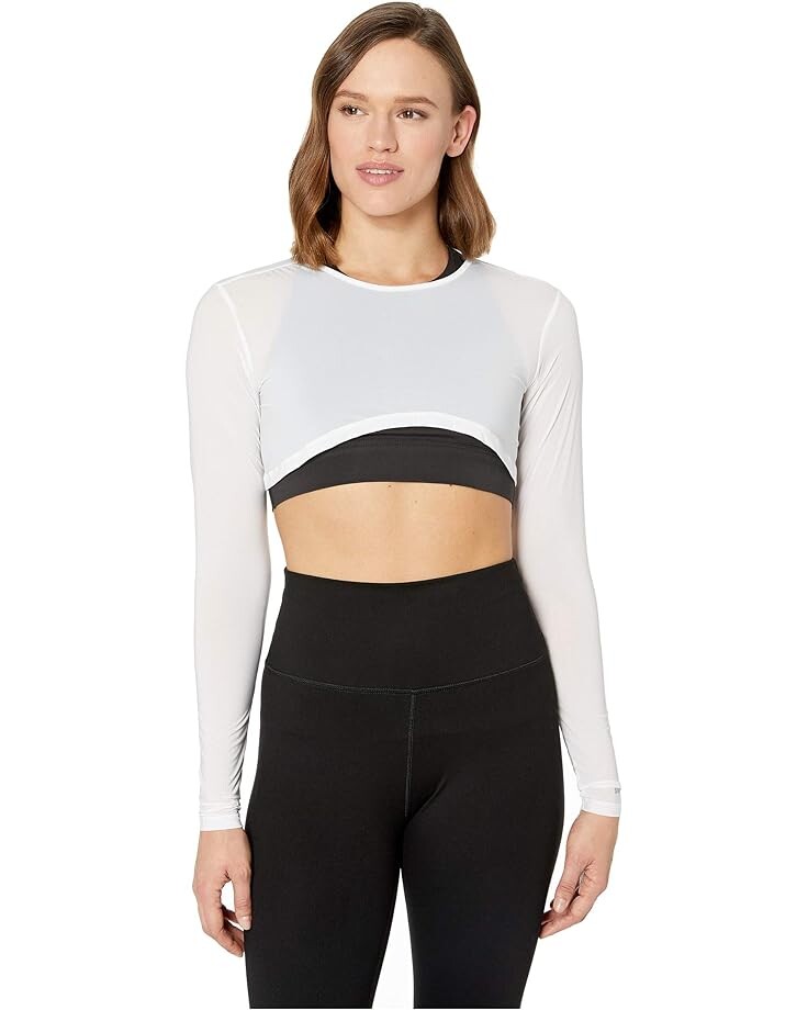 

Топ Jamie Sadock Sunsense 35 SPF Lightweight Long Sleeve Crew Neck Crop Layering, цвет Sugar White