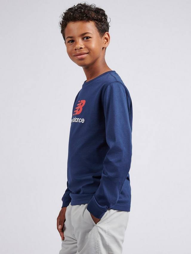 Детская футболка с логотипом с длинными рукавами New Balance, Nb Navy — фото 2