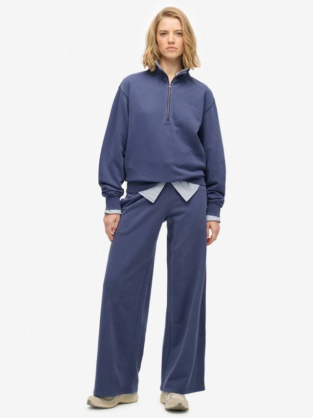 Свитер Essential Logo с краповой окраской и молнией на половину Superdry, Mariner Navy — фото 3
