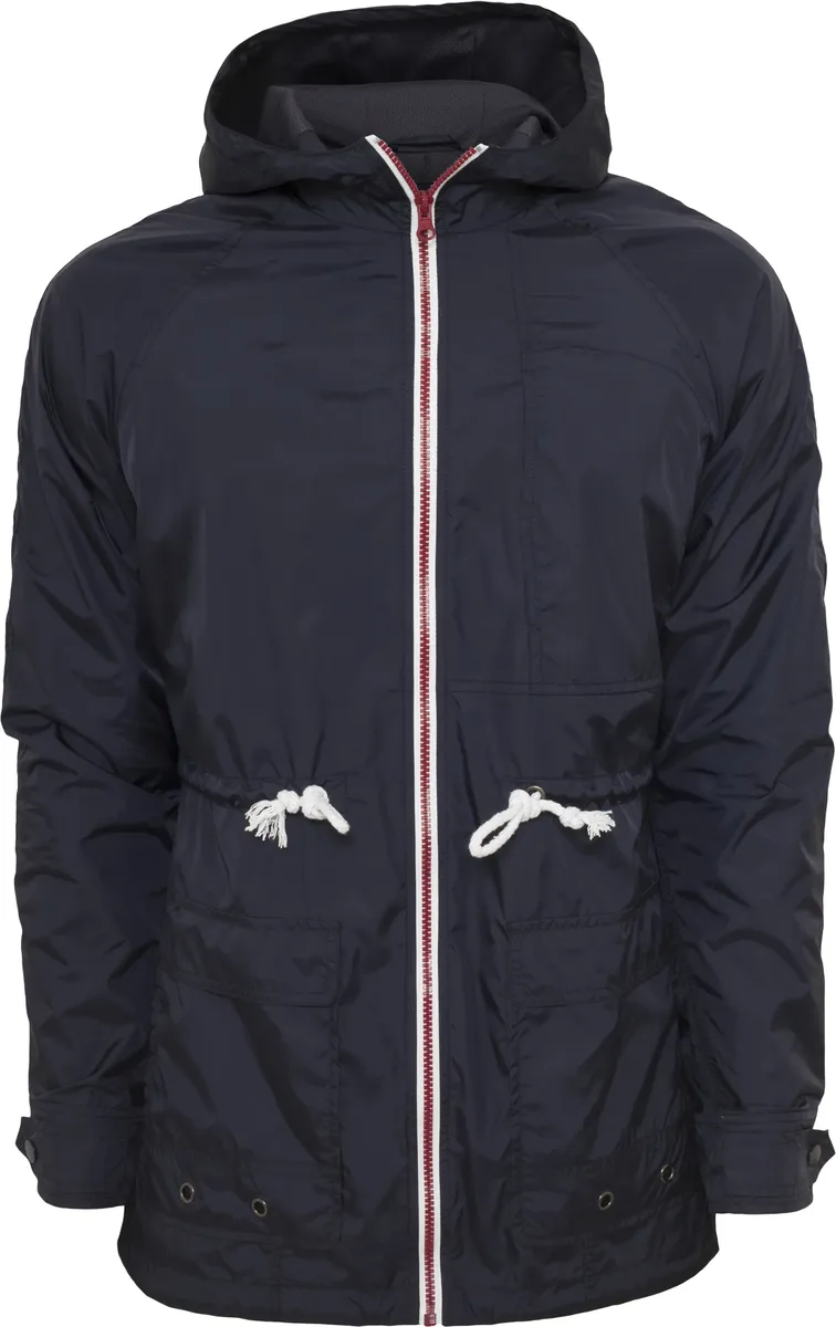 

Куртка всепогодная URBAN CLASSICS " Urban Classics Men's Long Nylon Windbreaker" (1 шт.), с капюшоном, цвет Navy/Ruby/White