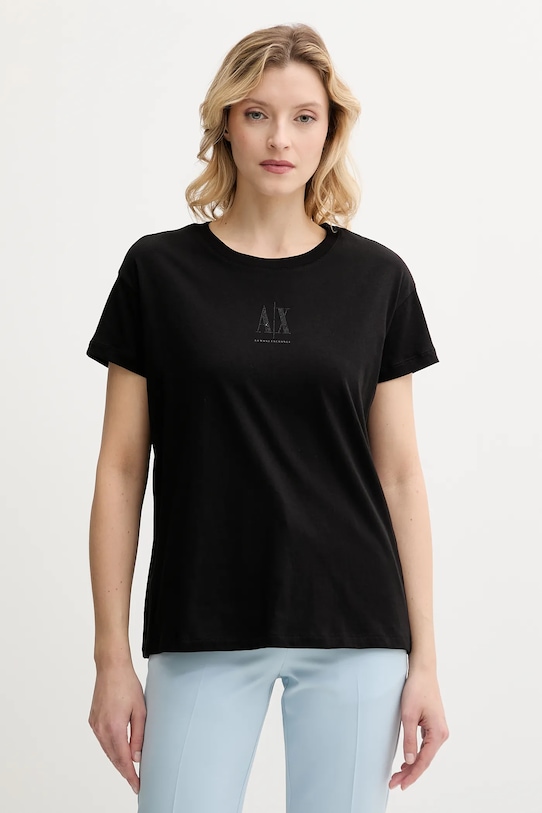 

Хлопковая футболка Armani Exchange, черный