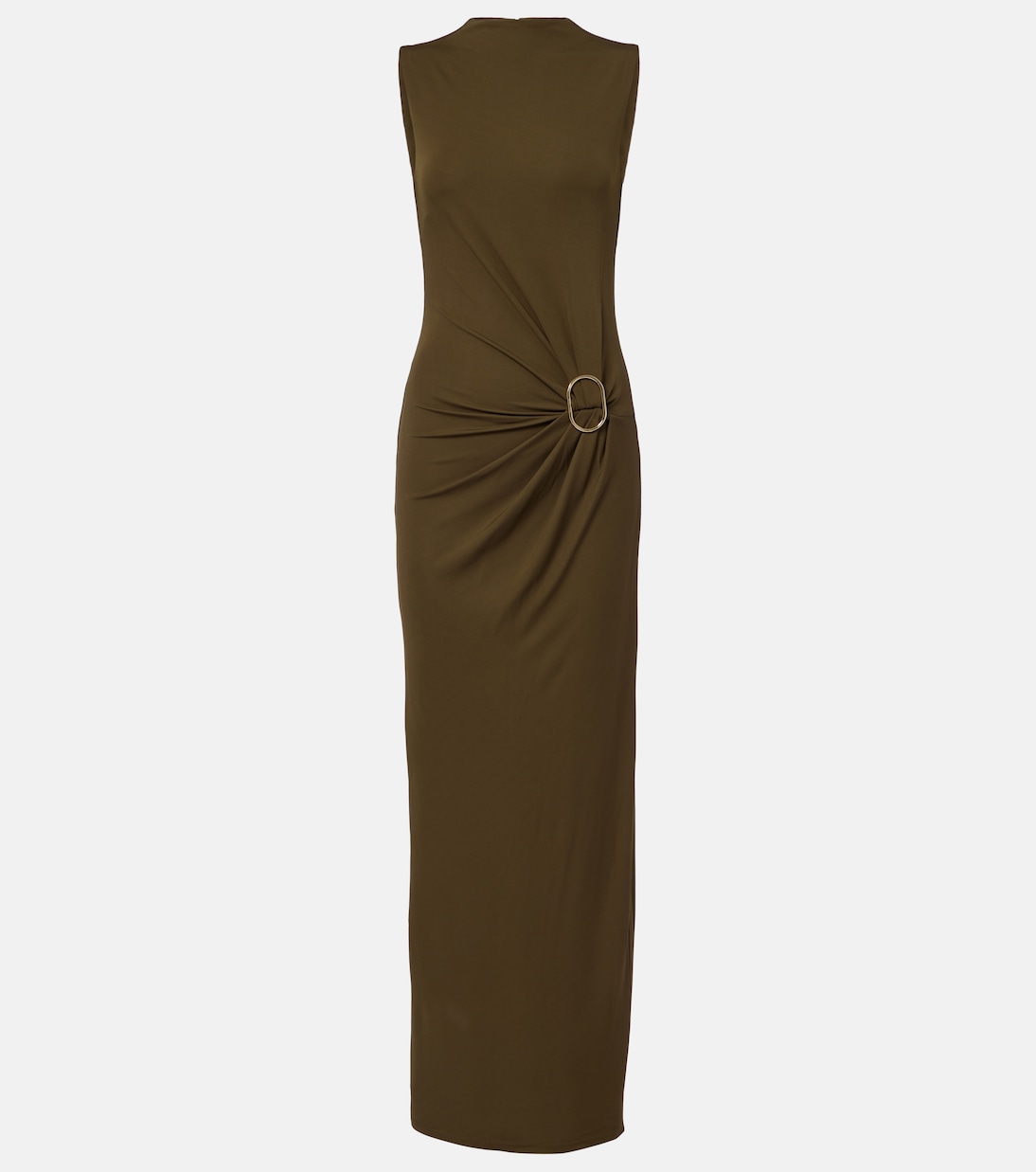 

Собранное макси-платье из джерси Roland Mouret, хаки