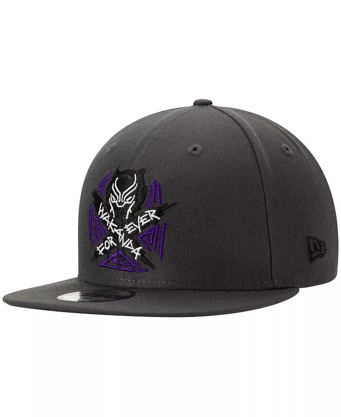 

Мужская темно-серая регулируемая шляпа Snapback Black Panther Wakanda Forever New Era