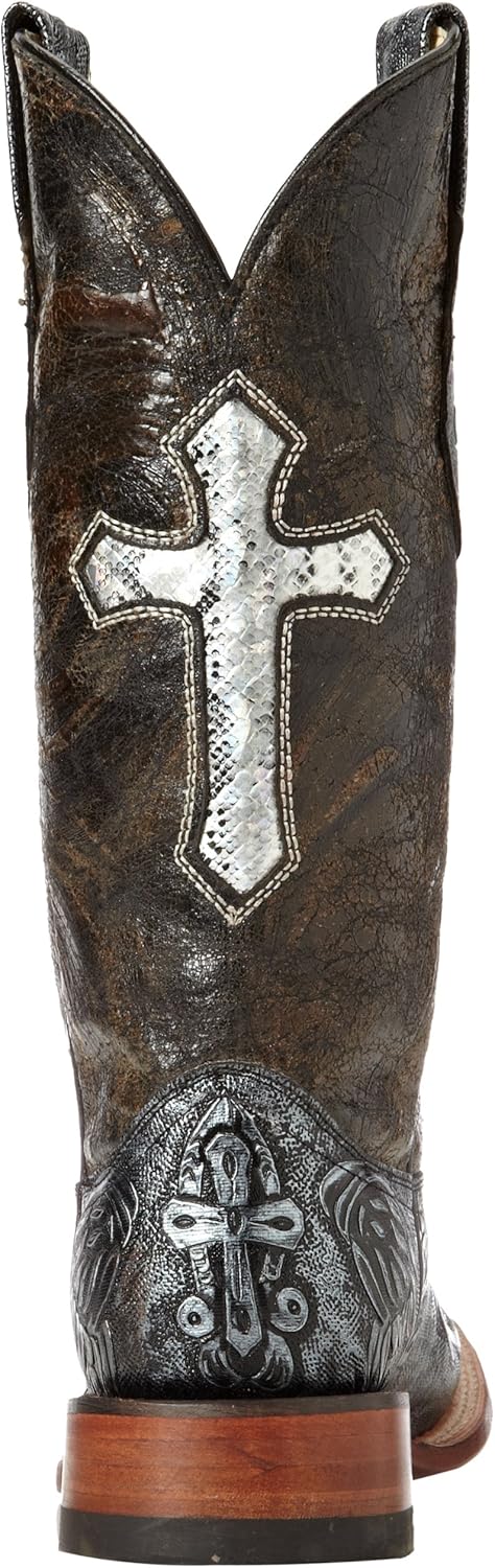 Мужские повседневные ботинки Ferrini Mens Blaze с вышивкой, квадратный носок, средняя голень - черные, синие Ferrini Italia, серебряный — фото 3