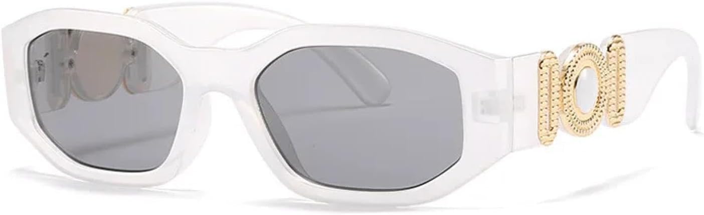 

Модные солнцезащитные очки в крупной квадратной оправе для женщин, в стиле рок, с ромбовидным рисунком, из сплава, с защитой от УФ-излучения UV400, гламурные дужки, винтажные солнцезащитные очки WNCKSQ, 08 White