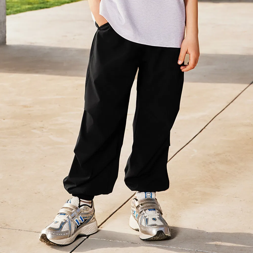 Спортивные штаны для детей New Balance модель Moderate цвет черный — фото 3