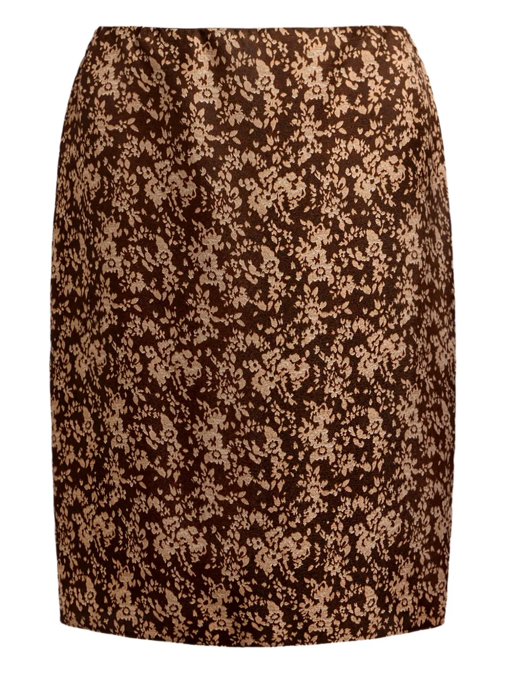 

Шелковая юбка миди с цветочным узором 12 STOREEZ, коричневый