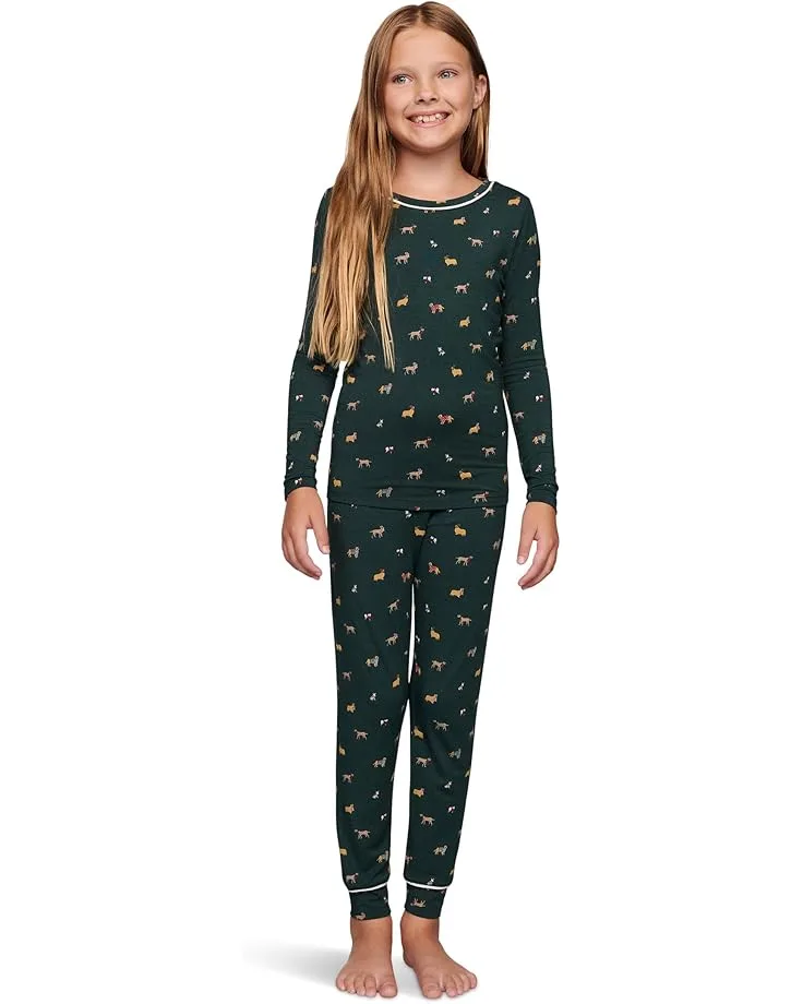 Комплект одежды Gisele Printed - The Night Time Set (для малышей/детей постарше) Eberjey, Holiday Dogs Pine/Ivory