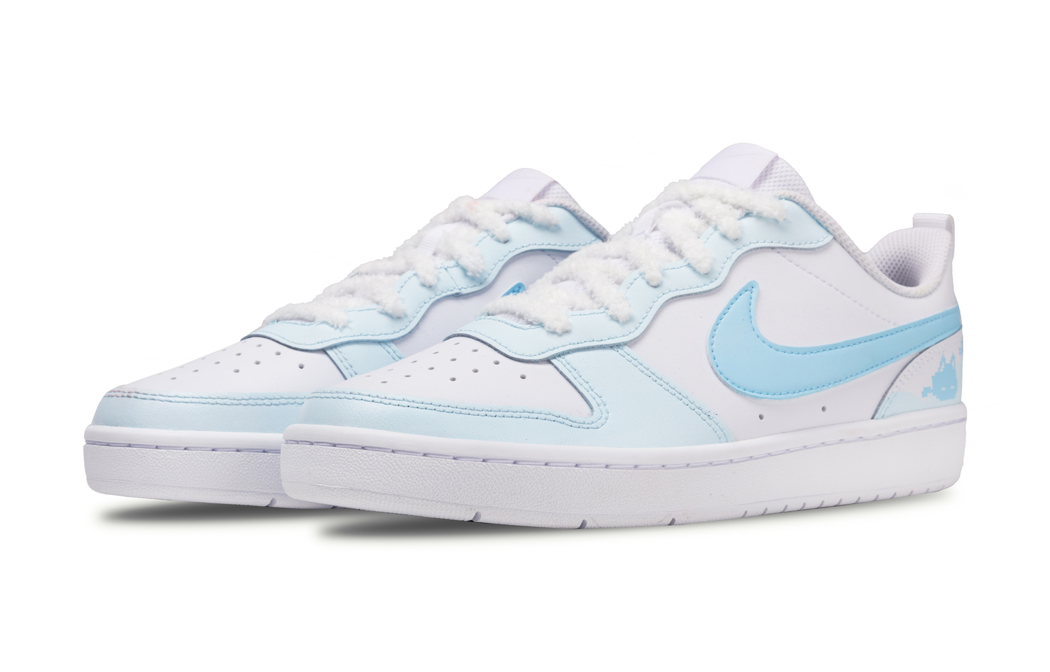 Nike Кроссовки Court Borough Soft Matte Pixel Abrasion Resistant Slip Resistant Low top Skateboard Shoes Sky Blue Kids' — фото 4
