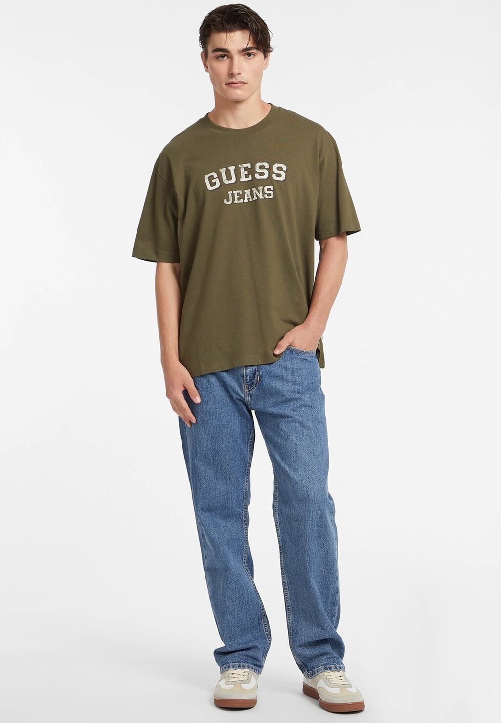 

Футболка с принтом VINTAGE Guess Jeans, оливковый