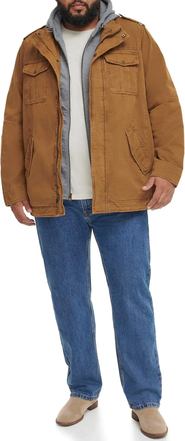 Куртка военная из хлопка Levi's, коричневый Worker Brown/Sherpa Lined — фото 3