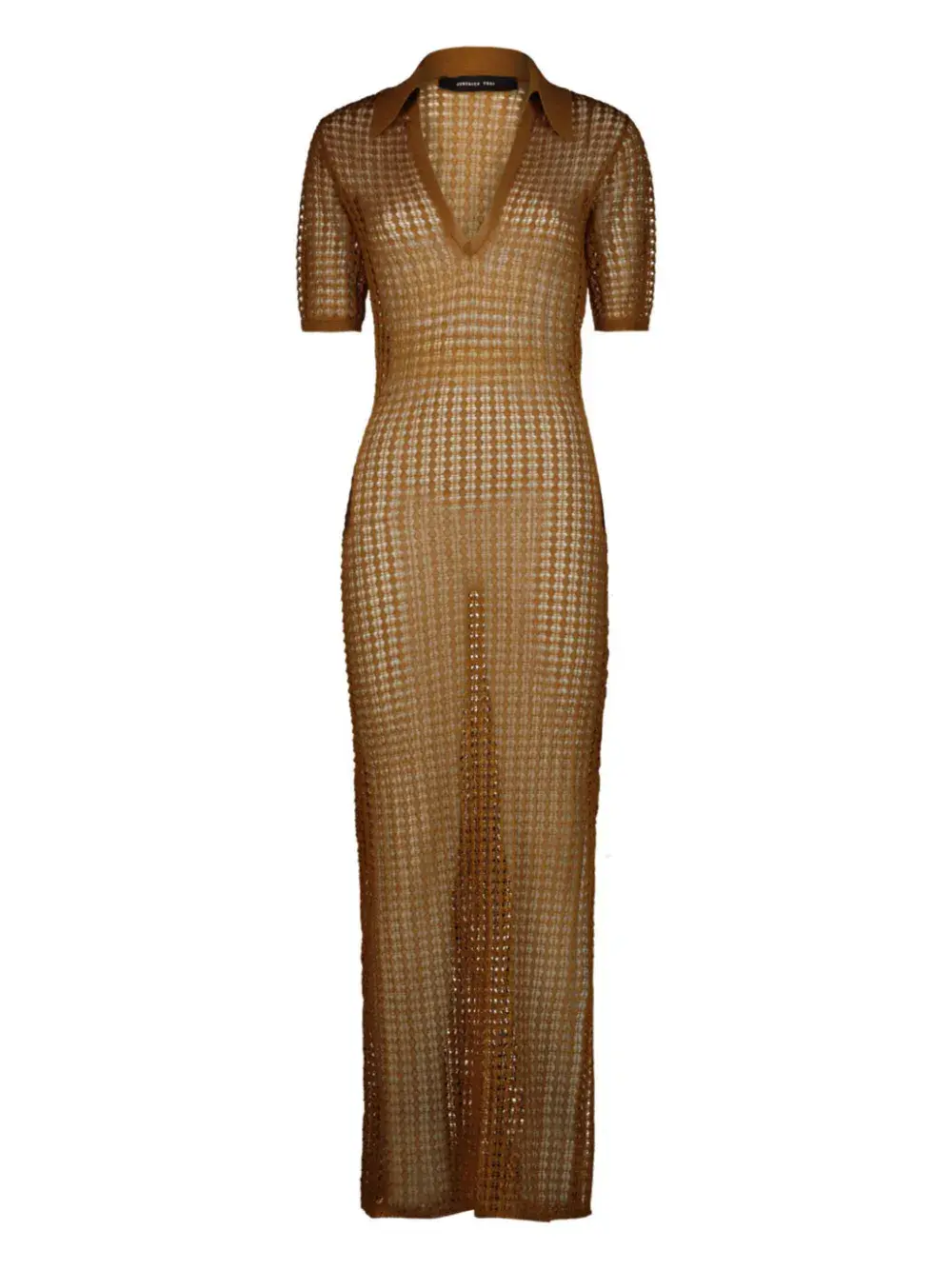 

Платье рыхлой вязки с воротником поло Federica Tosi, коричневый